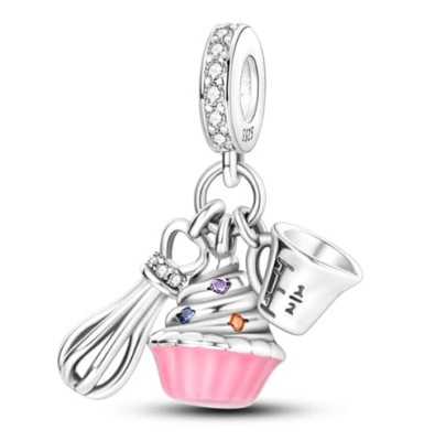 Srebrny Charms Zawieszka dla Cukierniczki