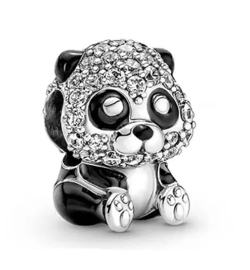 Srebrny Charms Zwierzątko Urocza Panda