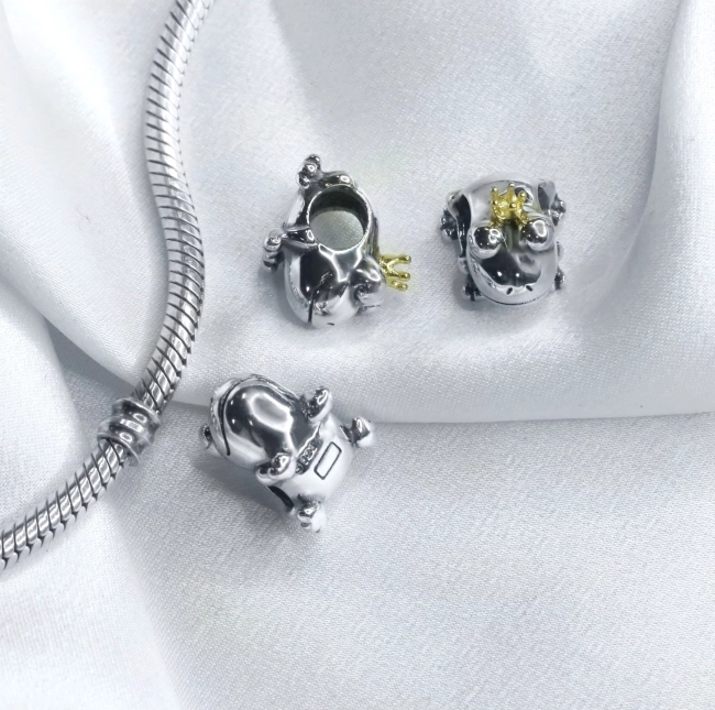 Srebrny Charms Książę z Bajki Żaba