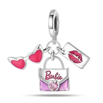 Srebrny Charms Barbie