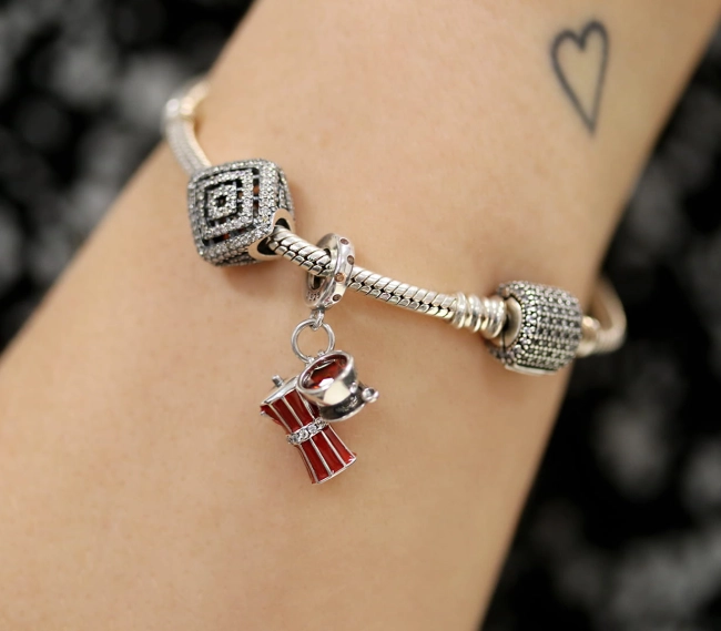 Srebrny Charms Błyszcząca Ozdoba