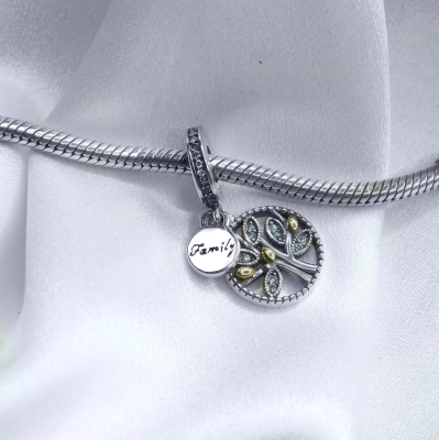 Srebrny Charms Drzewo Rodzinne