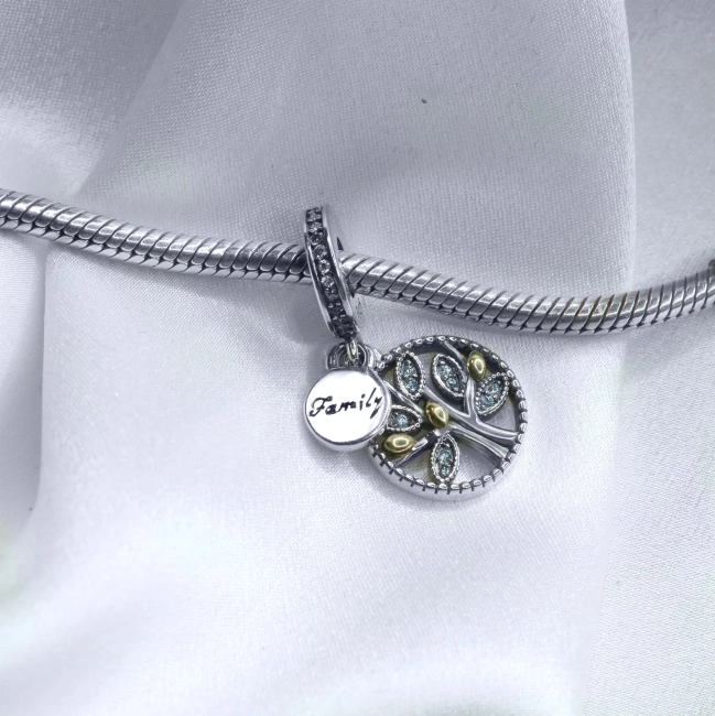 Srebrny Charms Drzewo Rodzinne