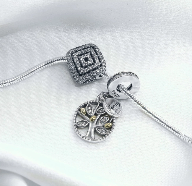 Srebrny Charms Drzewo Rodzinne
