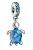 Srebrny Charms Niebieski Żółwik