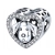 Srebrny Charms Pies w Sercu