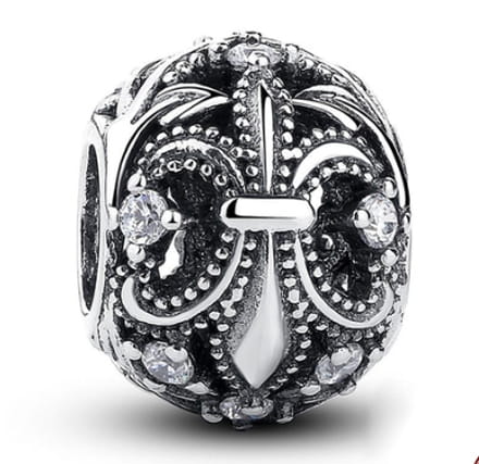 Srebrny Charms Ażurowy Kwiat