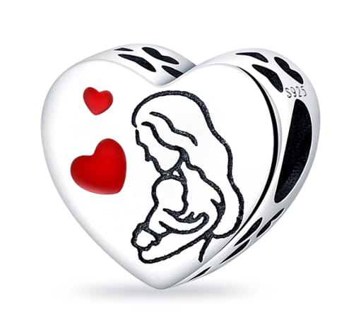 Srebrny Charms Mama z Dzieckiem