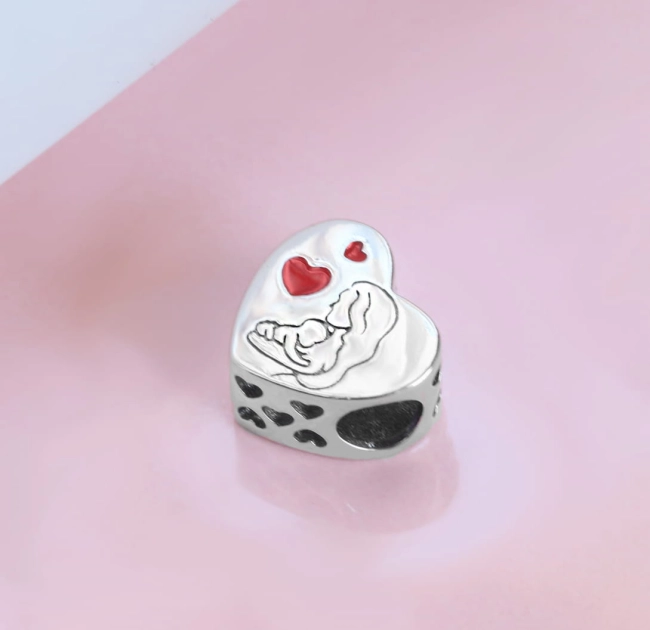 Srebrny Charms Mama z Dzieckiem