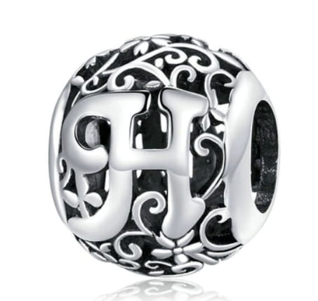 Srebrny Charms Ozdobna Literka H