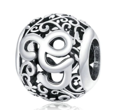 Srebrny Charms Ozdobna Literka G
