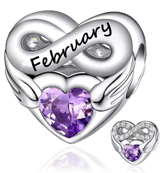 Srebrny Charms Miesiąc February Luty