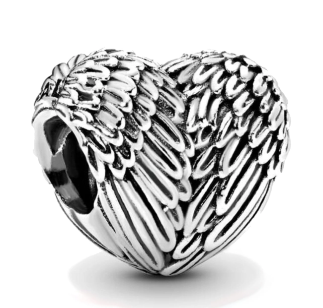 Srebrna zawieszka Charms do Pandora Serce ze Skrzydłami