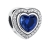 Srebrny Charms Niebieskie Serce Oceanu