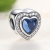 Srebrny Charms Niebieskie Serce Oceanu