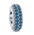 Srebrny Charms Separator Niebieskie Cyrkonie