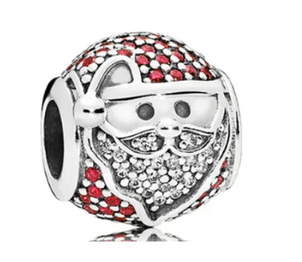 Srebrny Charms Błyszczący Koralik Święty Mikołaj