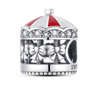 Srebrny Charms Świąteczna Karuzela z Kokardkami