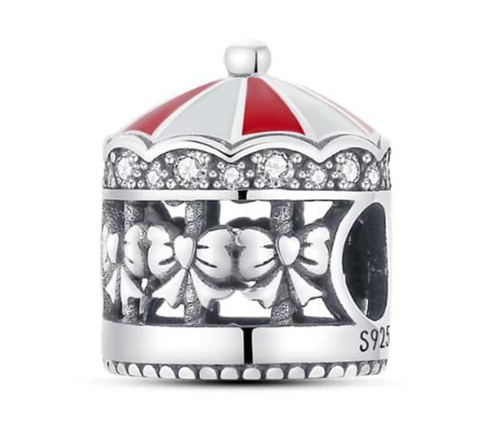 Srebrny Charms Świąteczna Karuzela z Kokardkami