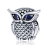 Srebrny Charms Mądra Sowa z Niebieskimi Oczami