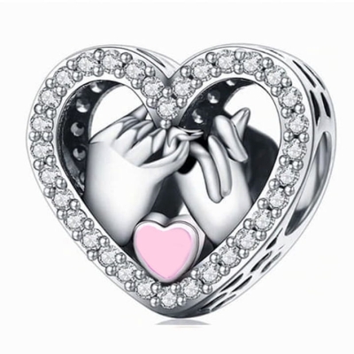 Srebrny Charms Na Zawsze Splecione Ręce