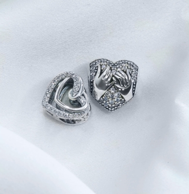 Srebrny Charms Wzajemna Miłość Serca