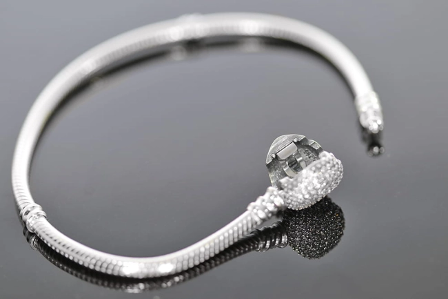 Bransoletka typu Pandora Błyszczące Serce 17 cm
