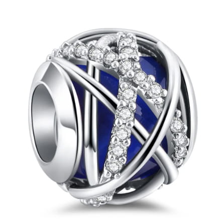 Srebrny Charms Niebieska Galaktyka