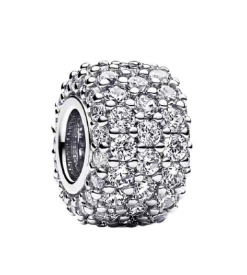 Srebrny Charms Błyszcząca Ozdoba Cyrkonie