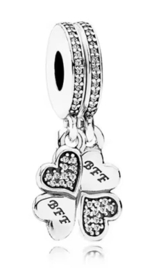 Srebrny Charms Najlepsze Przyjaciółki Podwójna Zawieszka BFF