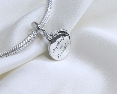 Srebrny Charms Podwójna Zawieszka Koniczynka