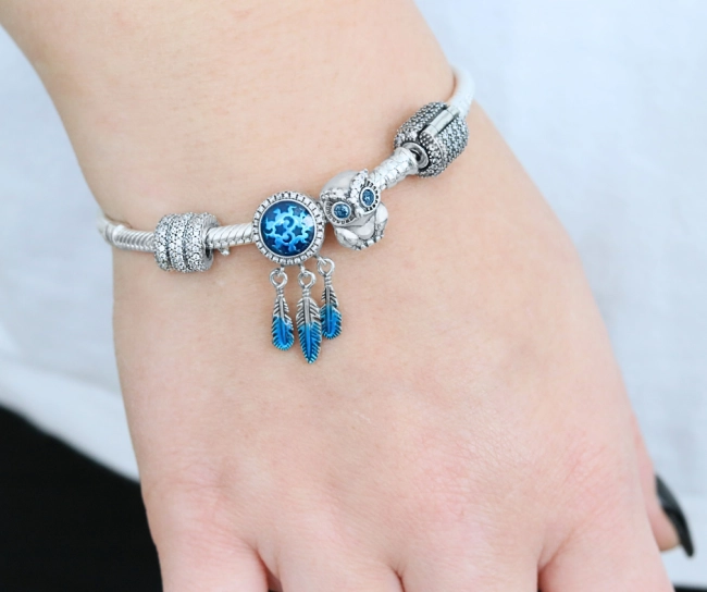 Srebrny Charms Żmijka