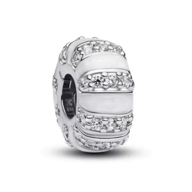 Srebrny Charms Elegancja z Cyrkoniami