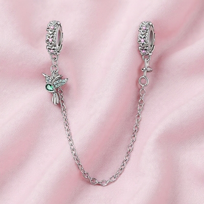 Srebrny Charms Koliber w Ogrodzie Marzeń