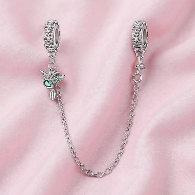 Srebrny Charms Koliber w Ogrodzie Marzeń