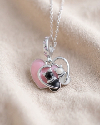 Srebrny Charms Zakochane Koty