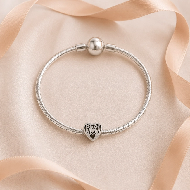 Srebrny Charms Ażurowy Charms dla Mamy