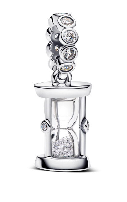 Srebrny Charms Diamentowy Czas