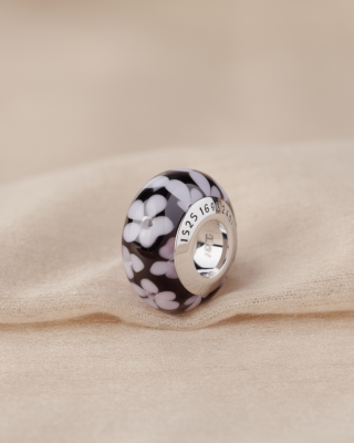 Srebrny Charms Nocne Kwiaty Murano