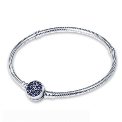 Bransoletka typu Pandora z Niebieskimi Cyrkoniami- rozm. 19 cm