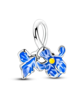 Srebrny Charms Błękitne Niezapominajki